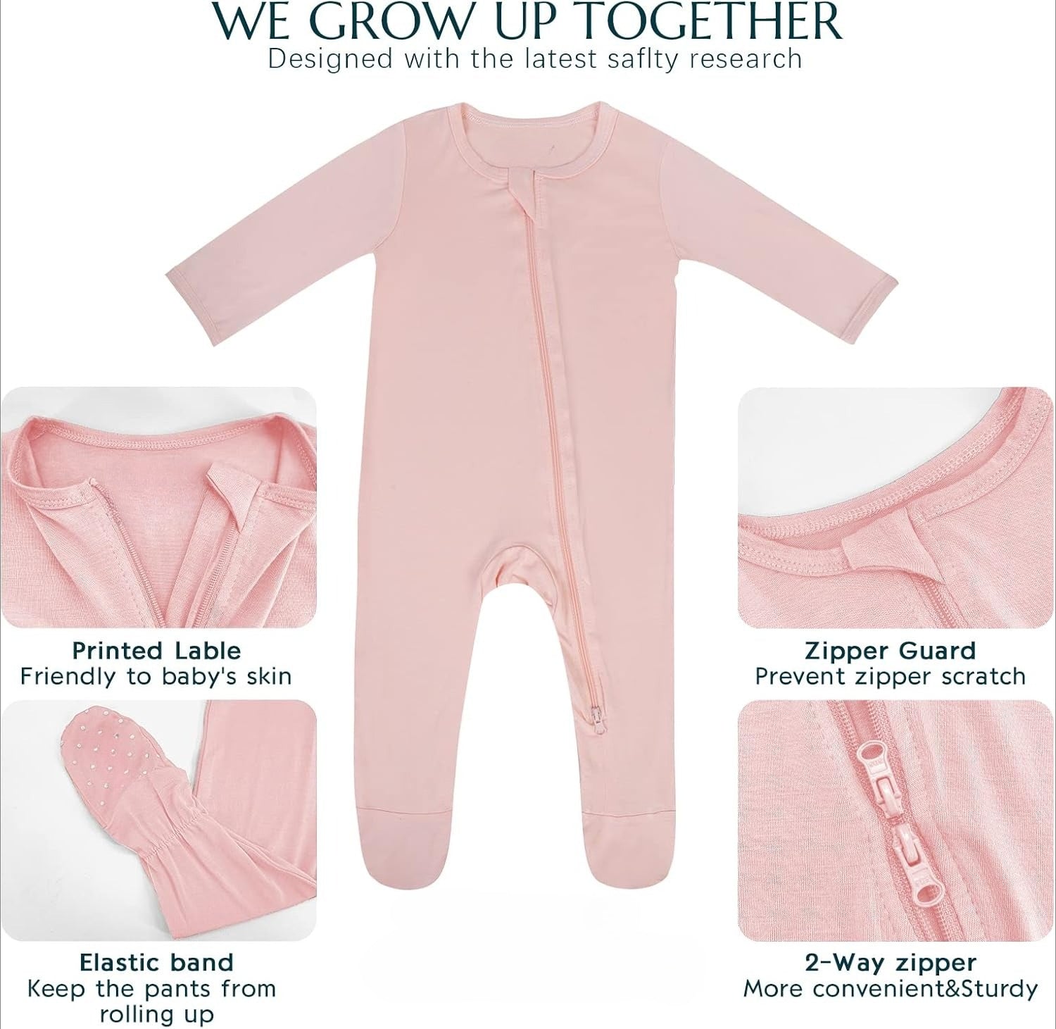 Baby Onesie Two-way Zipper with Feet Unisex Pajamas 3-pack - Image 3